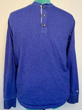 Rag & Bone Indigo Men’s Long Sleeve Henley Pullover Large Blue Minimalist